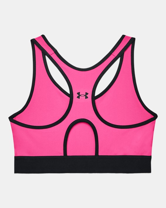 Women's Armour® Mid Sports Bra, Pink, pdpMainDesktop image number 9